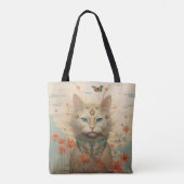 Fantasy Cat Blume Tasche (Rückseite)