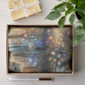 Fantasy Cat in a Floral Woodland Garden Decoupage Seidenpapier (Geschenk)