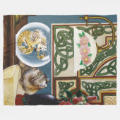 Fantasy Cat Sea Horse Fleecedecke (Vorderseite (Horizontal))