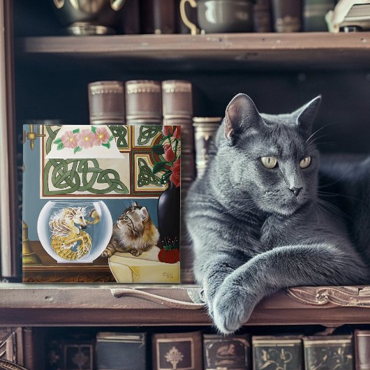 Fantasy Cat Sea Horse Fliese