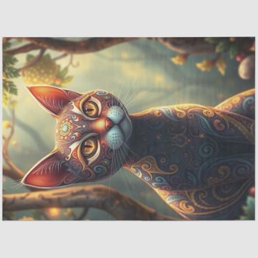Fantasy Cat Seidenpapier (Vorderseite)