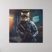 Fantasy Cat Soldier Security Leinwanddruck (Vorderseite)