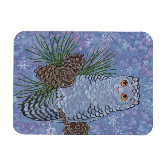 Fantasy Cats Oracle Affirmation - Winter Magnet (Horizontal)