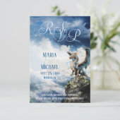 Fantasy Celtic Dragon RSVP Card (Stehend Vorderseite)