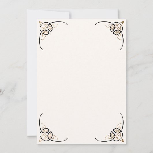 Fantasy Celtic Mittelalterliche Hochzeit Einladung (Rückseite)