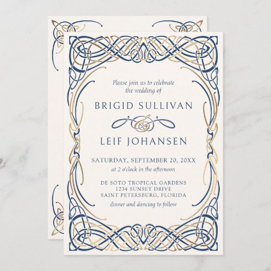 Fantasy Celtic Mittelalterliche Hochzeit Einladung (Vorne/Hinten)