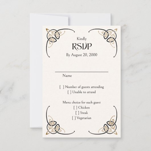 Fantasy Celtic Mittelalterliche Hochzeit RSVP Karte (Vorderseite)