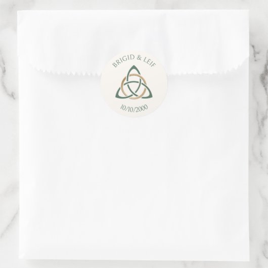 Fantasy Celtic Wedding Runder Aufkleber (Tasche)