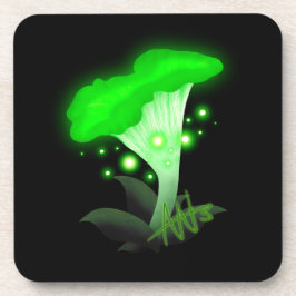 Fantasy Chanterelle Glows Green Mushroom Getränkeuntersetzer