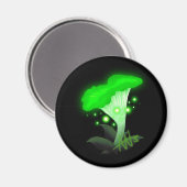 Fantasy Chanterelle Glows Green Mushroom Magnet (Vorderseite/Rückseite)