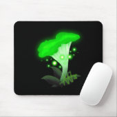 Fantasy Chanterelle Glows Green Mushroom Mousepad (Mit Mouse)