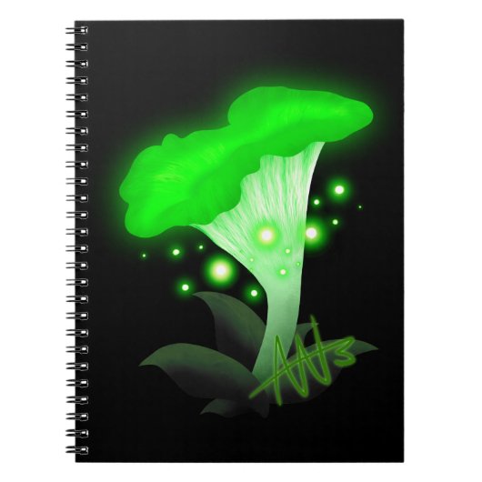 Fantasy Chanterelle Glows Green Mushroom Notizblock (Vorderseite)