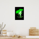 Fantasy Chanterelle Glows Green Mushroom Poster (Küche)