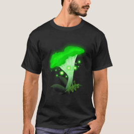 Fantasy Chanterelle Glows Green Mushroom T-Shirt
