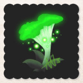 Fantasy Chanterelle Glows Green Mushroom Untersetzer (Vorderseite)