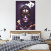 Fantasy Character Girl Hawk in Maske Leinwanddruck (Insitu (Schlafzimmer))