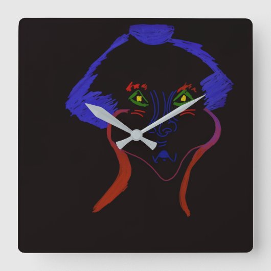 Fantasy-Charakter-Kunst Quadratische Wanduhr (Vorderseite)