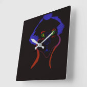 Fantasy-Charakter-Kunst Quadratische Wanduhr (Winkel)