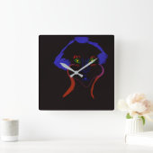 Fantasy-Charakter-Kunst Quadratische Wanduhr (Zuhause)