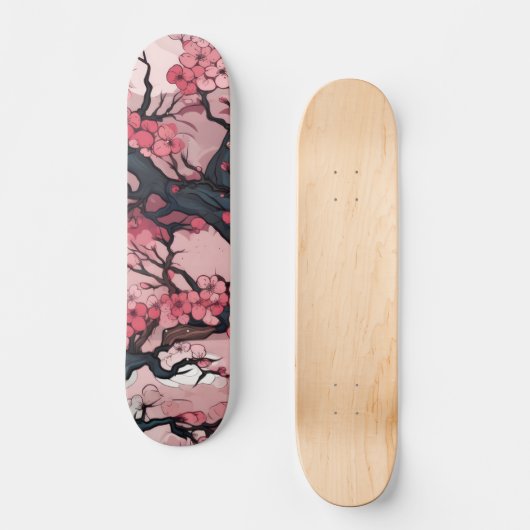 Fantasy Cherry Blossom Dreamscape Skateboard (Vorderseite)