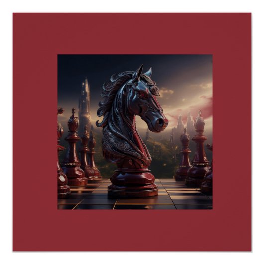 Fantasy Chess Scene - Knight Poster (Vorderseite)
