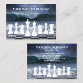 Fantasy Chessboard und Ocean Waves Night Sky Schac Visitenkarte (Vorne/Hinten)