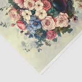 Fantasy-Chic-Frau mit üppigen Blume AJ3 Decoupage Seidenpapier (Ausschnitt)