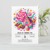 Fantasy Chocolate Candyland Digital Geburtstag Einladung (Stehend Vorderseite)
