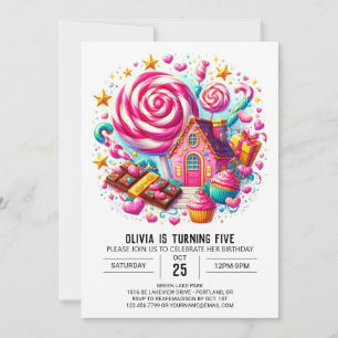 Fantasy Chocolate Candyland Digital Geburtstag Einladung