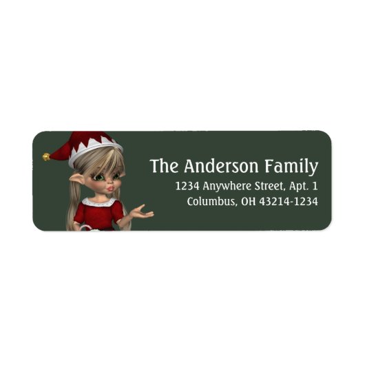 Fantasy Christmas Elf Address Label - blond (Vorne)