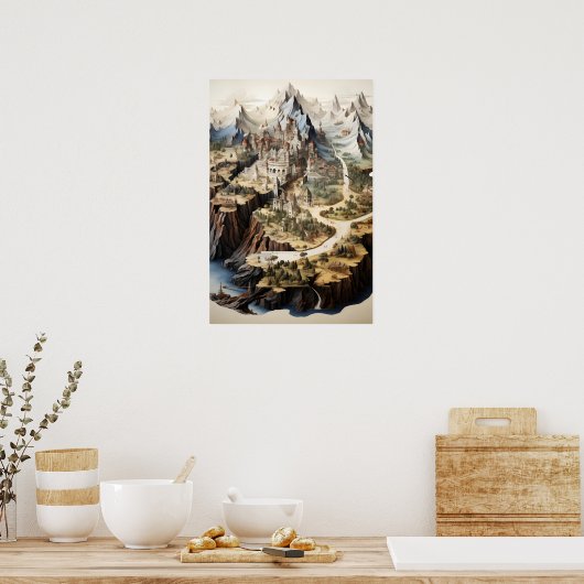 Fantasy City Map Poster (Küche)