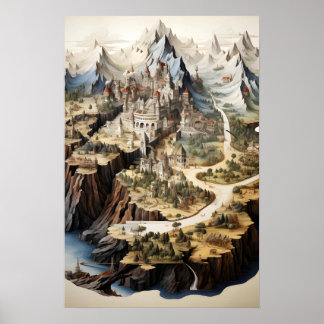 Fantasy City Map Poster