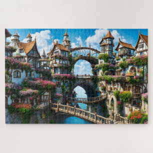Fantasy City on Cliff Puzzle
