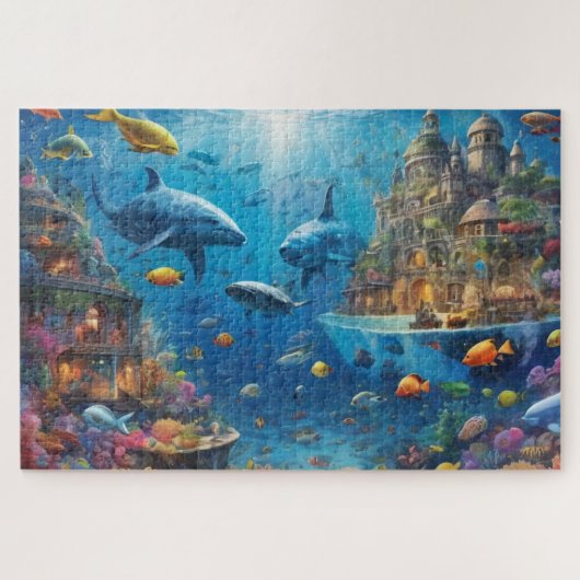 Fantasy City unter dem Meer harte Lösung Puzzle (Horizontal)