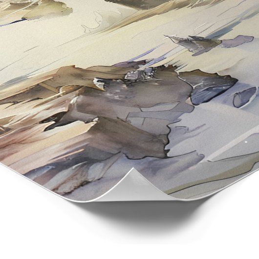 Fantasy Cliffside Festung mit Blick aufs Meer Poster (Ecke)