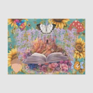 Fantasy Clipart Collage Castle Butterfly Seidenpapier