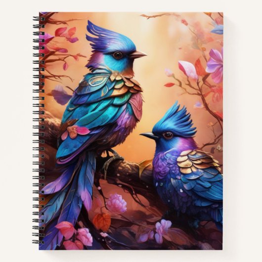 Fantasy Colorful Bird-Notebook Notizblock (Vorderseite)