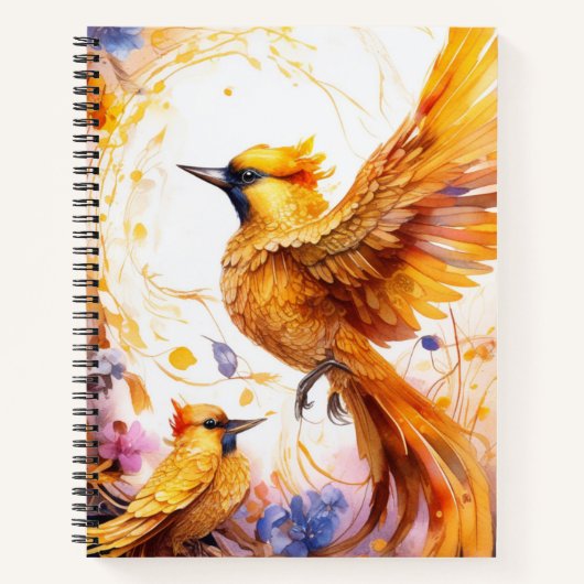 Fantasy Colorful Bird-Notebook Notizblock (Vorderseite)