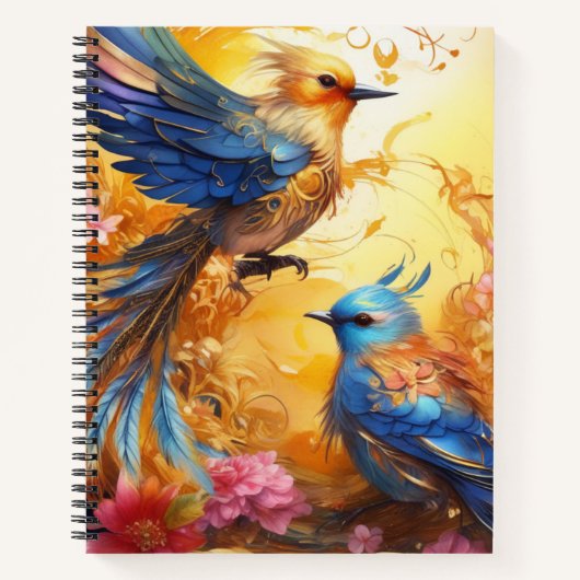 Fantasy Colorful Bird-Notebook Notizblock (Vorderseite)