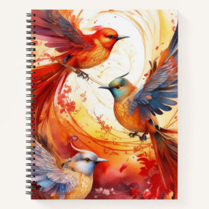 Fantasy Colorful Bird-Notebook Notizblock