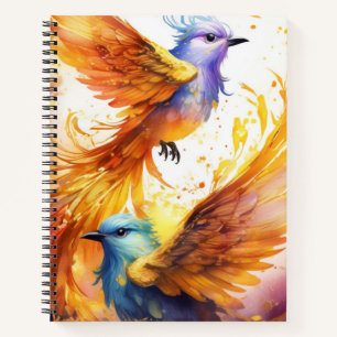 Fantasy Colorful Bird-Notebook Notizblock