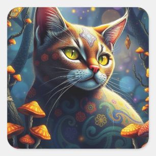 Fantasy Colorful Cat Stickers