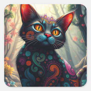 Fantasy Colorful Cat Stickers