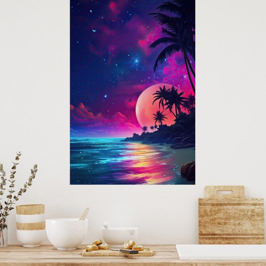 Fantasy Colorful Night Poster - Version 2 (Küche)