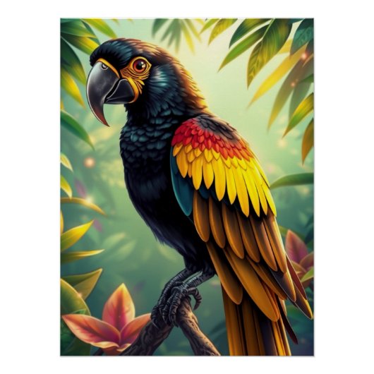 Fantasy Colorful Parrot Poster (Vorderseite)