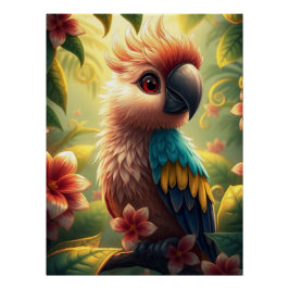 Fantasy Colorful Parrot Poster