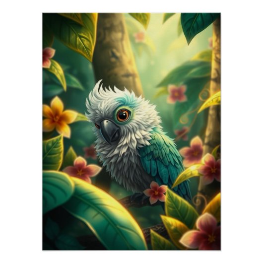 Fantasy Colorful Parrot Poster (Vorderseite)