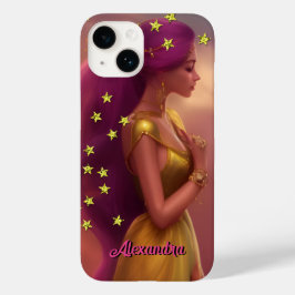 Fantasy Colorful Princess Girl Rosa Goldstars 2 Case-Mate iPhone 14 Hülle