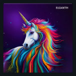 Fantasy Colorful Unicorn Art Deco Poster<br><div class="desc">Fantasy Colorful Unicorn Art Deco Stil. Perfekt als Geburtstagsgeschenk oder für jedes Party</div>