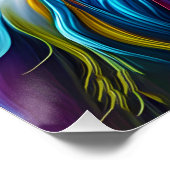 Fantasy Colorful Unicorn Art Deco Poster (Ecke)